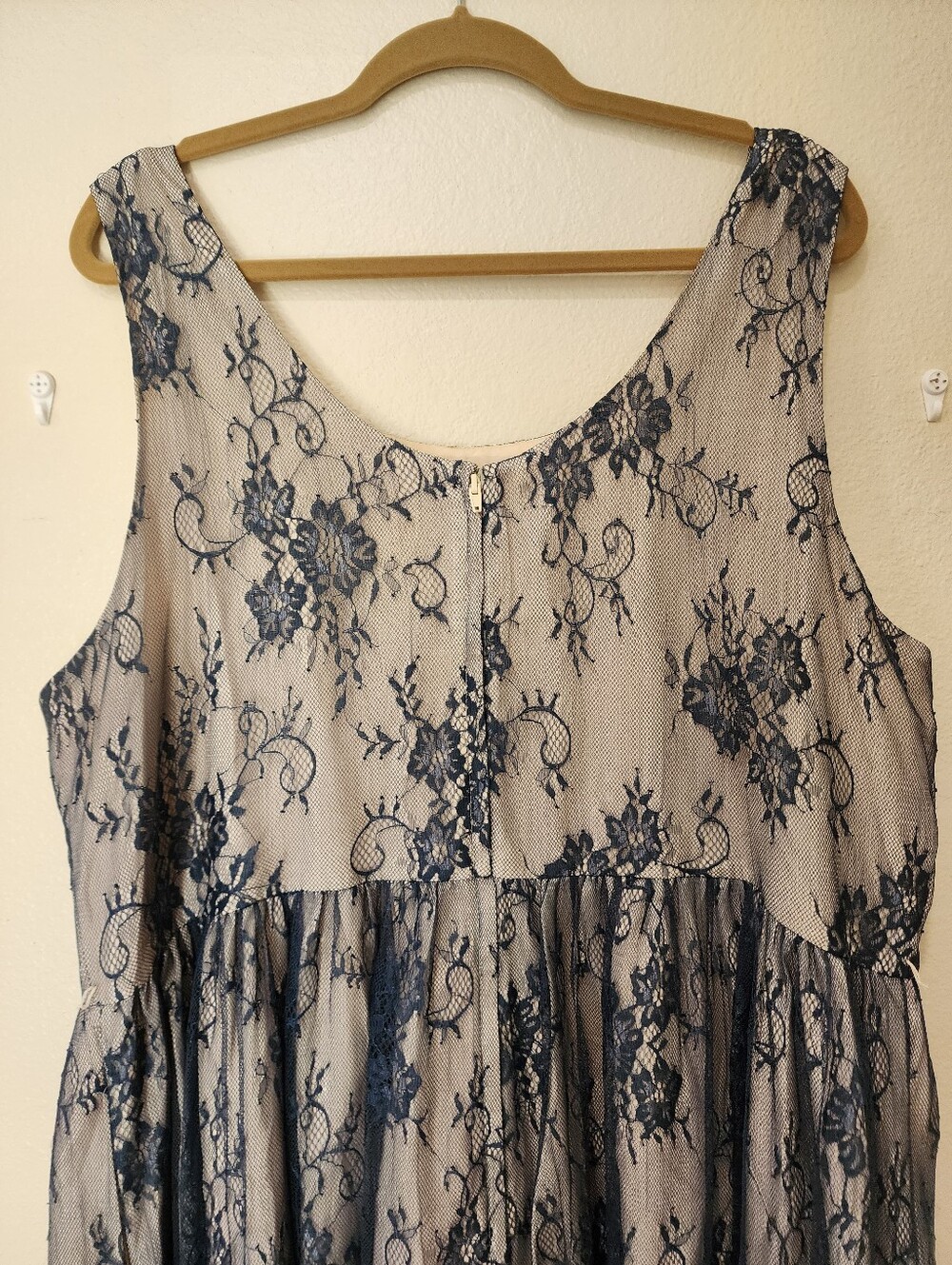 Modcloth Dress Retro Lace Overlay Cocktail Date Night Navy Over Nude size 3X - Picture 10 of 11